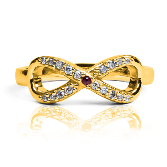 Anillo infinitus. Hecho con Joyería Caracas y oro 18k de la más alta calidad, este anillo es una obra maestra de belleza y estilo. Además, viene con una garantía para toda la vida.