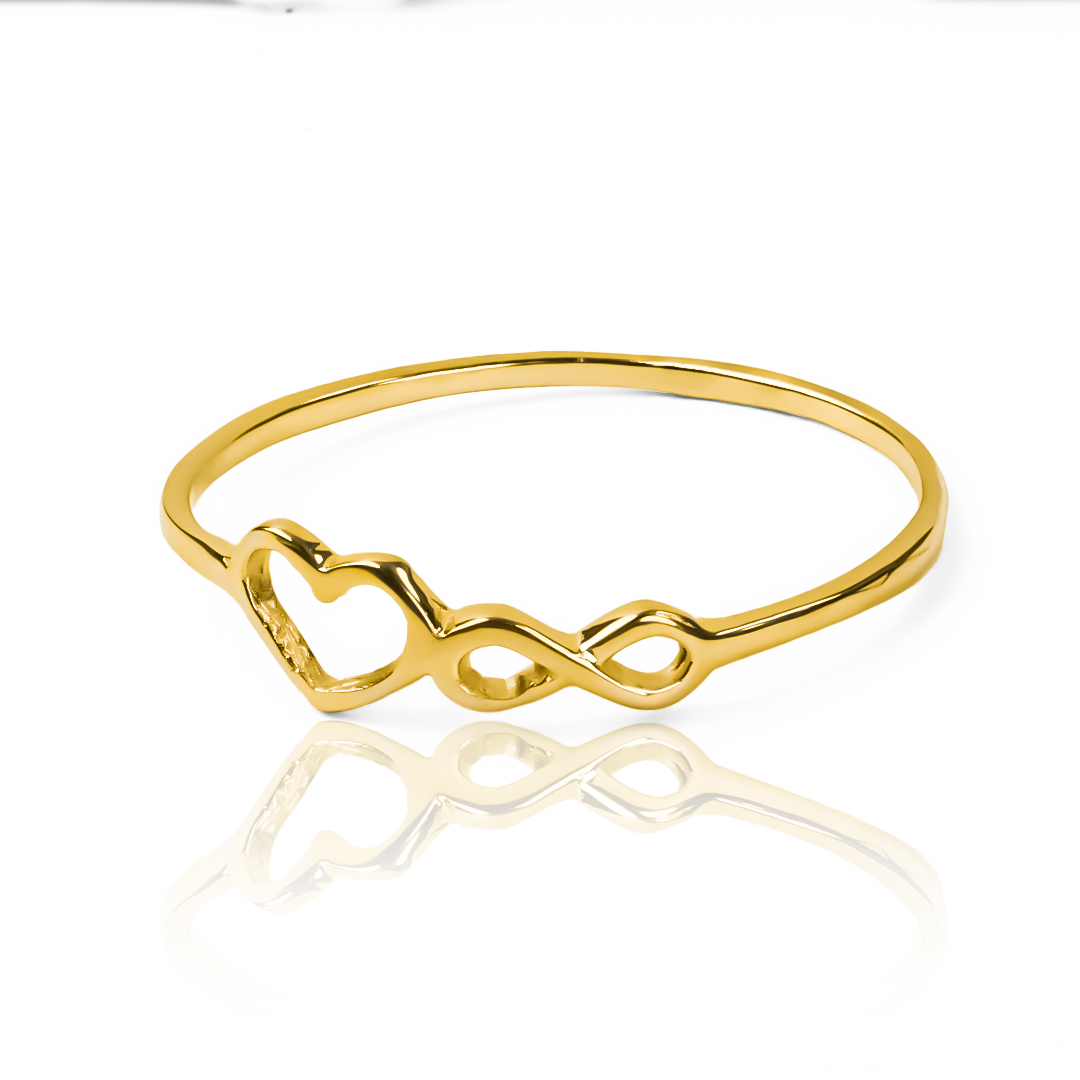  anillo infinity heart. Hecho de oro 18k en joyería caracas, este elegante anillo viene con una garantía para toda la vida. 