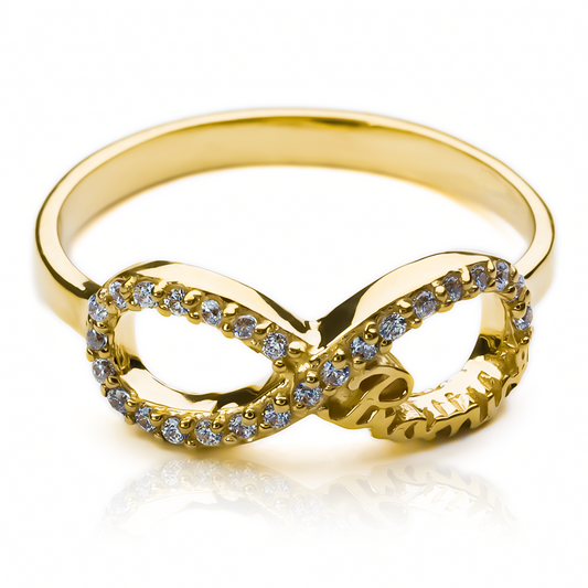 la elegancia y calidad de nuestra joyería caracas con este hermoso anillo infinity promise en oro 18k. Con una garantía para toda la vida