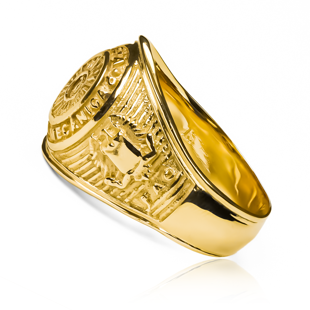 Este anillo de ingeniería mecánica es el accesorio perfecto para cualquier amante de la joyería. Confeccionado en oro 18K, su diseño único y elegante evoca la precisión y la belleza de la ingeniería. Además, cuenta con una garantía de por vida, asegurando su durabilidad y calidad superior.