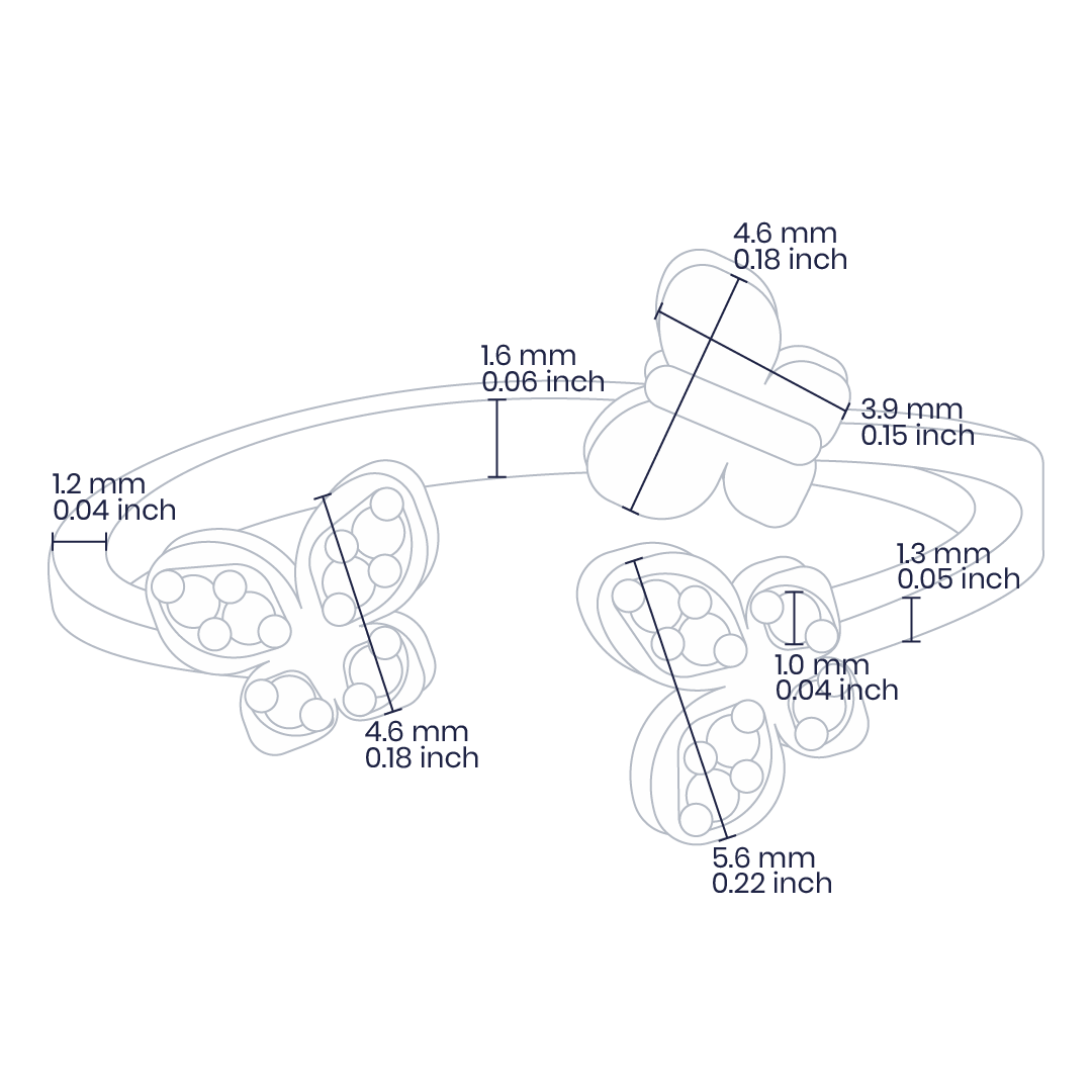  anillo mariposa silvestre combina la elegancia de la joyería caracas con la calidad del oro 18k. Su diseño único y delicado simboliza la belleza natural y está respaldado con una garantía de por vida. 
