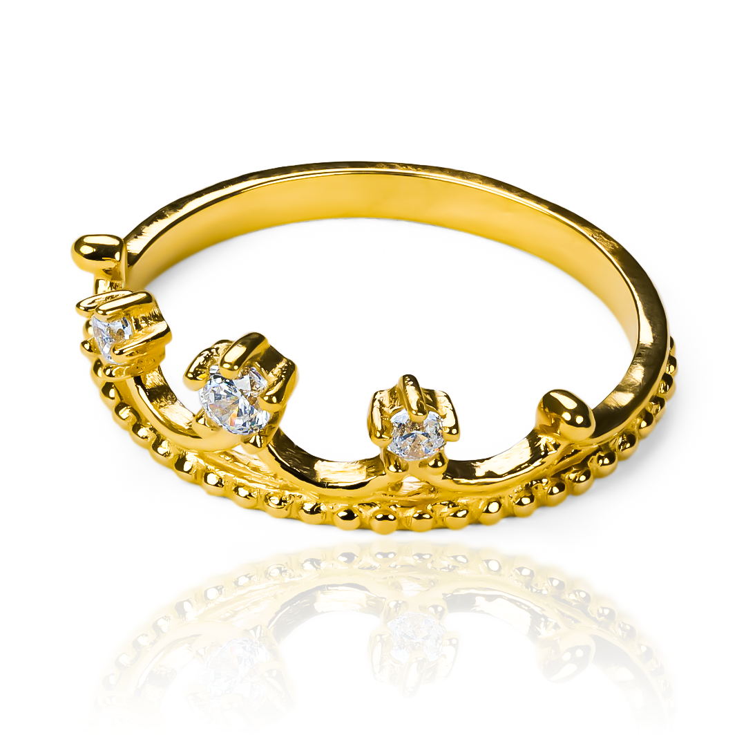 nuestro anillo modern crown. Hecho con oro 18k de la joyería Caracas y garantía de por vida. Celebra tu amor con un producto de calidad