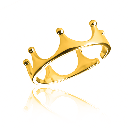 Anillo open crown de Joyería Caracas está elaborado en oro 18k, garantizando su elegancia y durabilidad de por vida. 