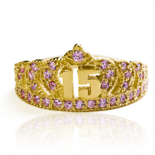 Descubre la belleza y elegancia de nuestro anillo pink crown de Joyería Caracas. Confeccionado en oro 18k y garantizado para toda la vida, este anillo es una verdadera joya que te hace sentir como una reina. 