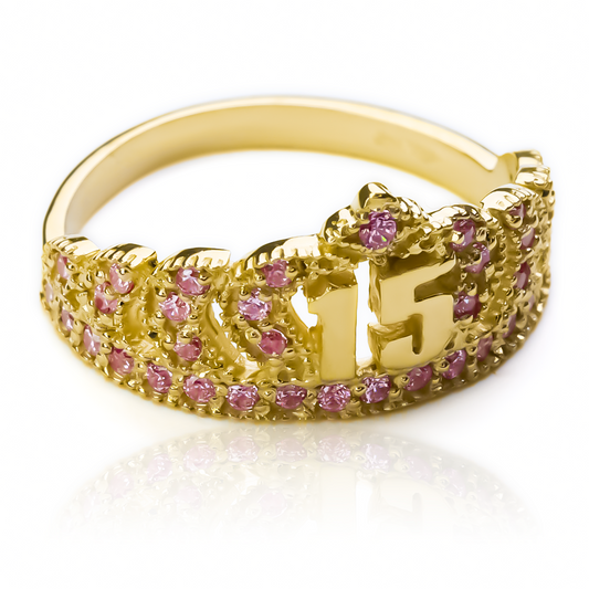 Descubre la belleza y elegancia de nuestro anillo pink crown de Joyería Caracas. Confeccionado en oro 18k y garantizado para toda la vida, este anillo es una verdadera joya que te hace sentir como una reina. 