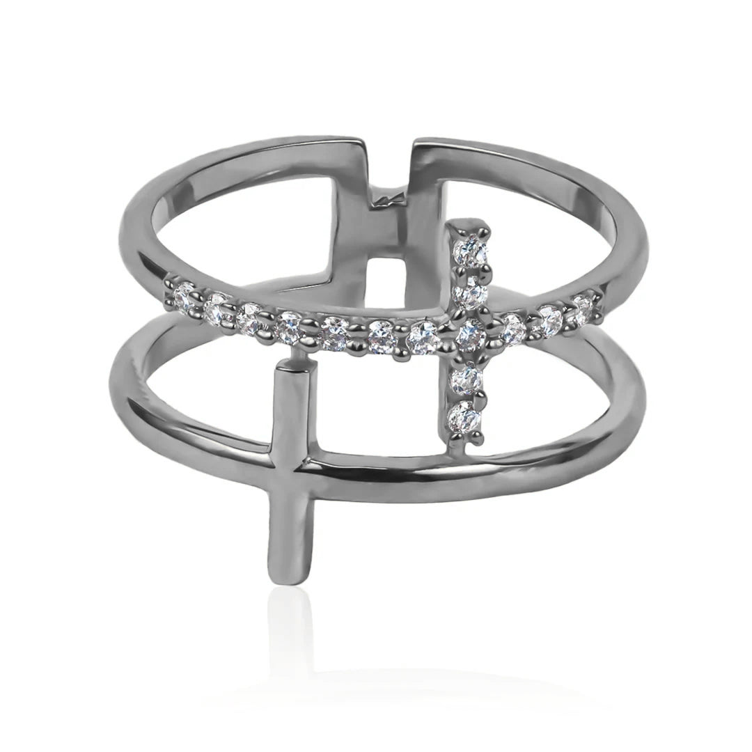 Crystal cross ring