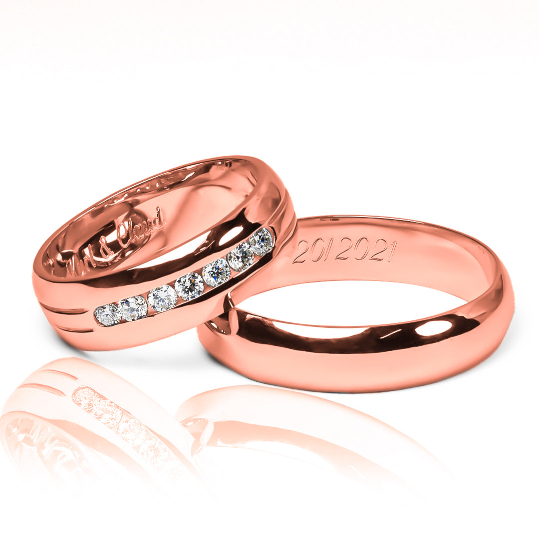 Carré classic wedding rings