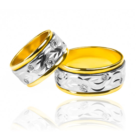 anillos de boda Amazonas Cristal XL de nuestra joyería Caracas. Estos impresionantes anillos están fabricados con oro de 18 quilates, asegurando un brillo y calidad duraderos. Cada anillo viene con un certificado de autenticidad y garantía de por vida