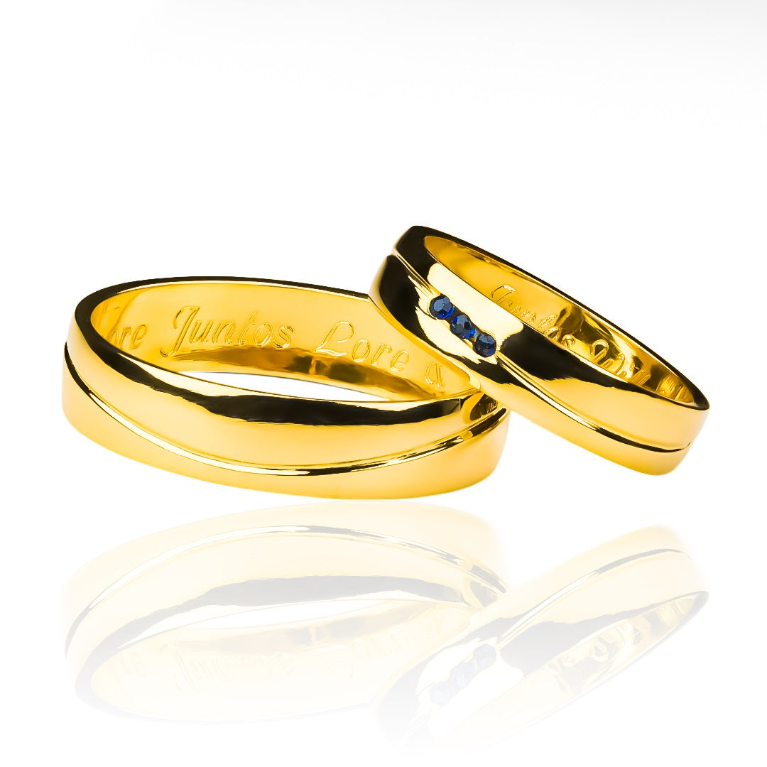 anillos de boda Atlantis Zafiro de Joyería Caracas! Hechos de oro de 18k, estos exquisitos anillos están diseñados para perdurar toda la vida, con un certificado de calidad y garantía