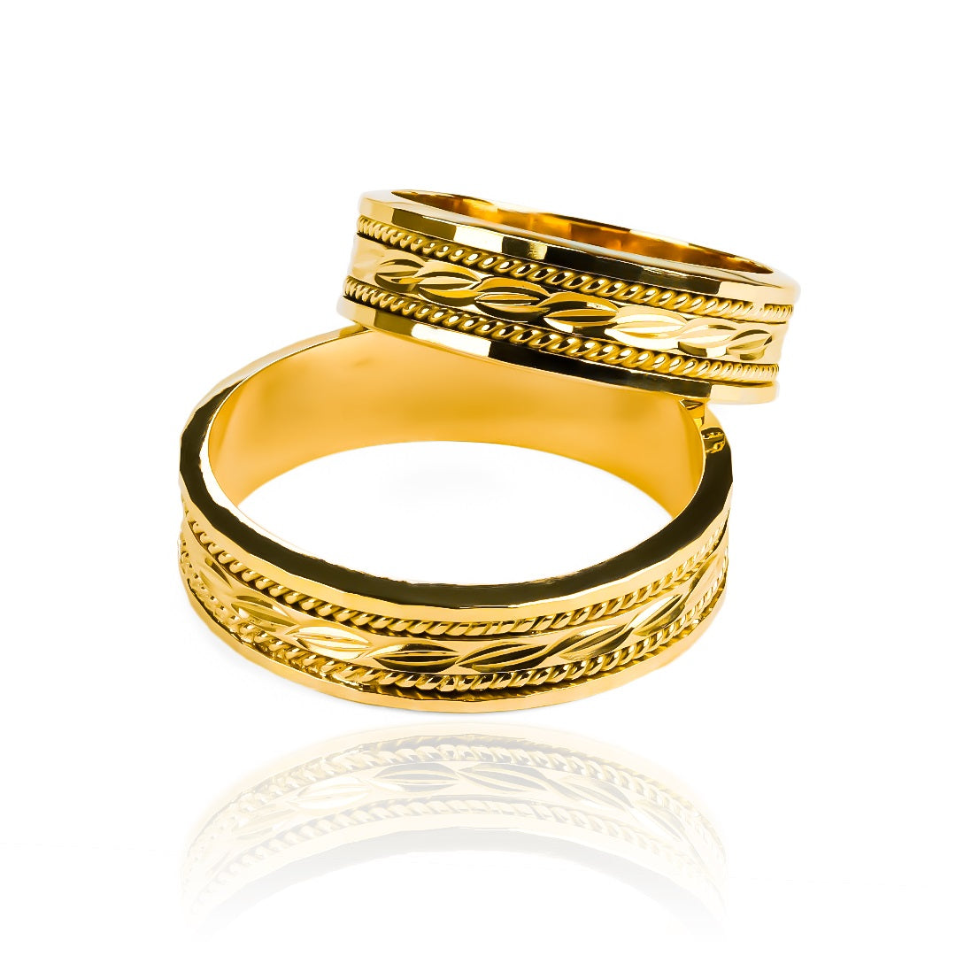 anillos de bodas Campos Elíseos de nuestra Joyería Caracas. Hechos de oro 18k con certificado de calidad