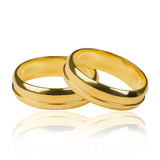 anillos de bodas canal profundo de Joyería Caracas! Estos elegantes anillos están elaborados en oro de 18 k, lo que garantiza su durabilidad y brillo eterno. 