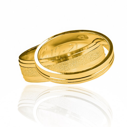 anillos de bodas doble escalera Mate de Joyería Caracas! Hechos de oro de 18 quilates y con certificado de calidad