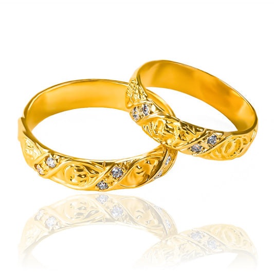 Argollas de matrimonio körnee love en nuestra Joyería de oro de 18k en Caracas. Cada anillo está elaborado con oro de 18 quilates, garantizando su durabilidad y belleza única.