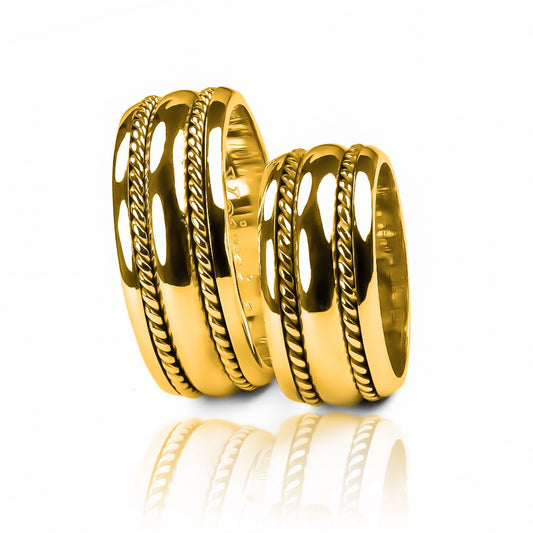 anillos de bodas Love Cord de Joyería Caracas. Estos anillos han sido cuidadosamente elaborados con oro de 18k, garantizando la máxima calidad y durabilidad.