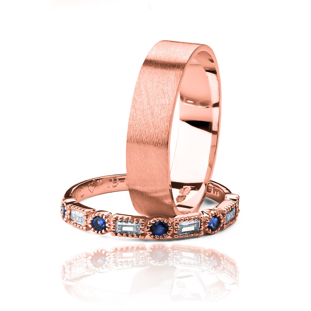 anillos de boda mate love de nuestra joyería Caracas de oro de 18k. Cada anillo está cuidadosamente fabricado con oro de 18 quilates, garantizando su calidad y durabilidad a lo largo del tiempo. 