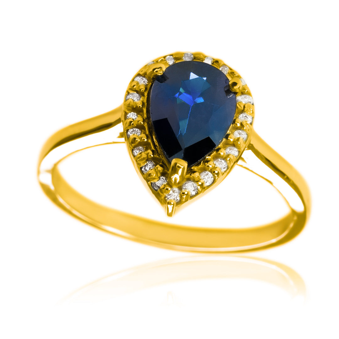 anillo de compromiso deep blue. Con diamantes y zafiro azul en oro 18 k de Joyería Caracas certificado con calidad y garantía de por vida.