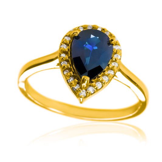 Anillo de compromiso deep blue, con diamantes y zafiro azul en oro 18k de Joyería Caracas certificado con calidad y garantía de por vida.