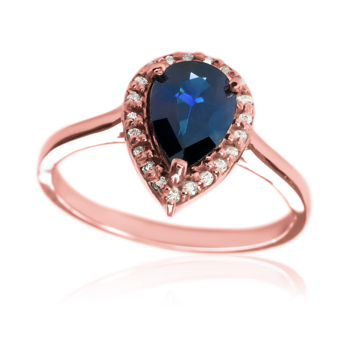 anillo de compromiso deep blue. Con diamantes y zafiro azul en oro 18 k de Joyería Caracas certificado con calidad y garantía de por vida.