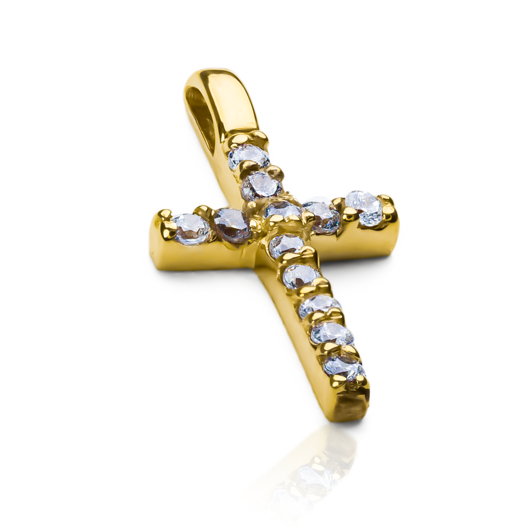 El Dije Cruz cristal S F es una impresionante pieza de joyería de Joyería Caracas con un toque de lujo en oro 18K. Esta joya viene con una exclusiva garantía de por vida, asegurando su calidad eterna. Destaca con elegancia y estilo con este magnífico dije.