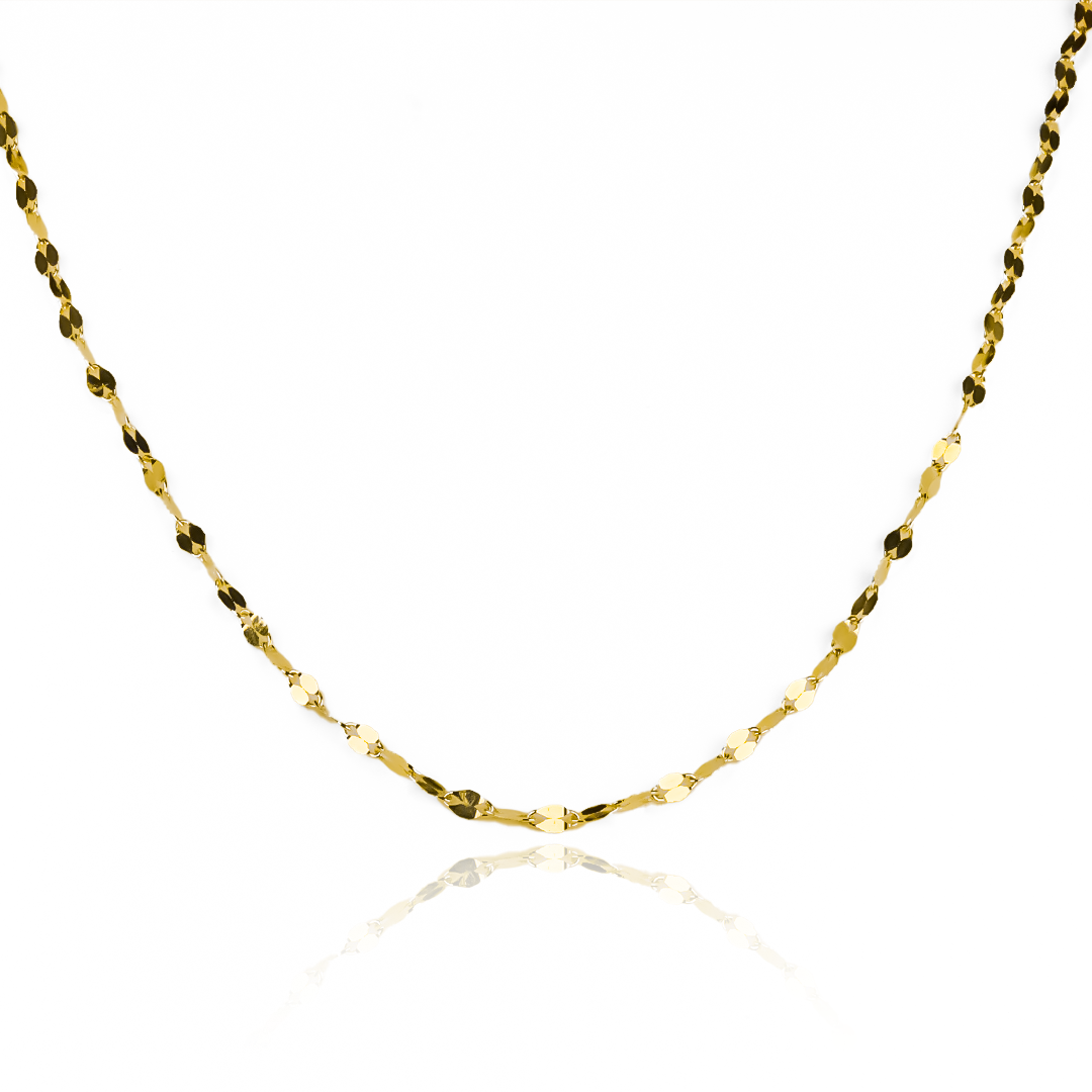 Esta elegante cadena de oro 18K con estilo de Judía de 40cm de Joyería Caracas es perfecta para un look sofisticado. Su diseño único y su calidad de joyería garantizan un toque de lujo a cualquier atuendo.