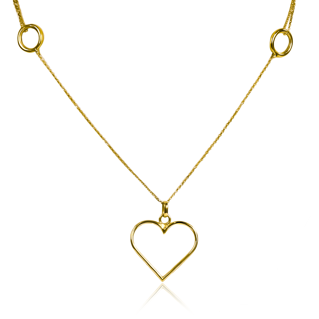 Gargantilla corazón I de oro 18K de Joyería Caracas con garantía para toda la vida. Acentúa tu elegancia con este exclusivo diseño que simboliza el amor eterno. Una pieza única que te hará brillar y perdurar en el tiempo.